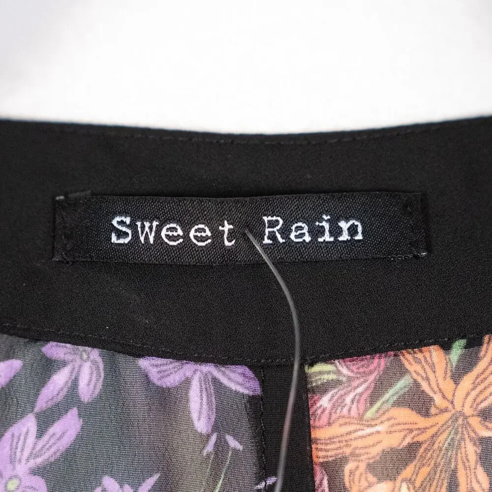 Sheer Floral Cover Up Kaftan Wrap Kimono Boho Cottage Floral Fairy Birds MEDIUM - Picture 6 of 6